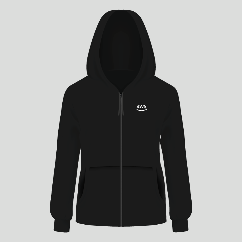 Zip hoodie with embroidered AWS logo