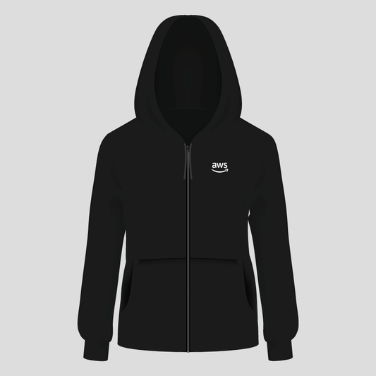 Zip hoodie with embroidered AWS logo